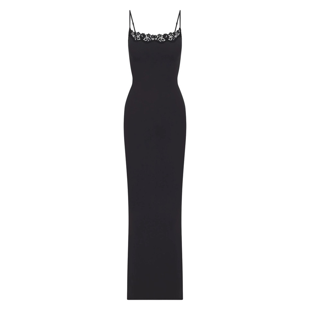 SKIMS Lace Fits Everybody Black Maxi Dress